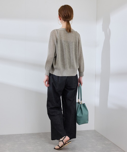 ROPE' PICNIC（ロペピクニック）の「LEVITA片畔ニットカーディガン（カーディガン/ボレロ・レディース・チャコールグレー/オフホワイト/イエロー/ライトグレー・38）」の16枚目の写真