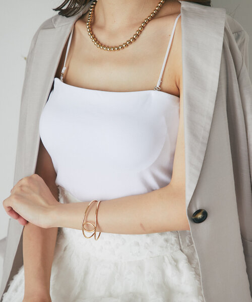 La boutique BonBon(ラブティックボンボン)の「【スタッフmiki監修】2WAYペチカップキャミ/ロング丈(キャミソール・レディース・ホワイト/ライトベージュ・PS/FREE)」の5枚目の写真