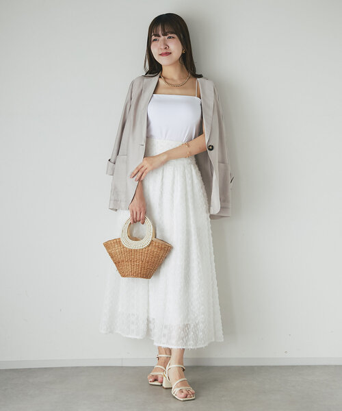 La boutique BonBon(ラブティックボンボン)の「【スタッフmiki監修】2WAYペチカップキャミ/ロング丈(キャミソール・レディース・ホワイト/ライトベージュ・PS/FREE)」の6枚目の写真