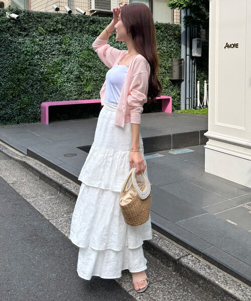 La boutique BonBon(ラブティックボンボン)の「【スタッフmiki監修】2WAYペチカップキャミ/ロング丈(キャミソール・レディース・ホワイト/ライトベージュ・PS/FREE)」の8枚目の写真