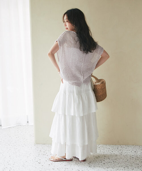 La boutique BonBon(ラブティックボンボン)の「【スタッフmiki監修】2WAYペチカップキャミ/ロング丈(キャミソール・レディース・ホワイト/ライトベージュ・PS/FREE)」の15枚目の写真