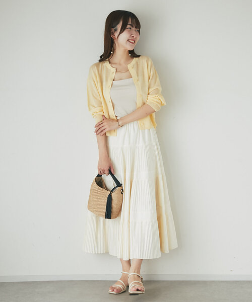 La boutique BonBon(ラブティックボンボン)の「【スタッフmiki監修】2WAYペチカップキャミ/ロング丈(キャミソール・レディース・ホワイト/ライトベージュ・PS/FREE)」の18枚目の写真