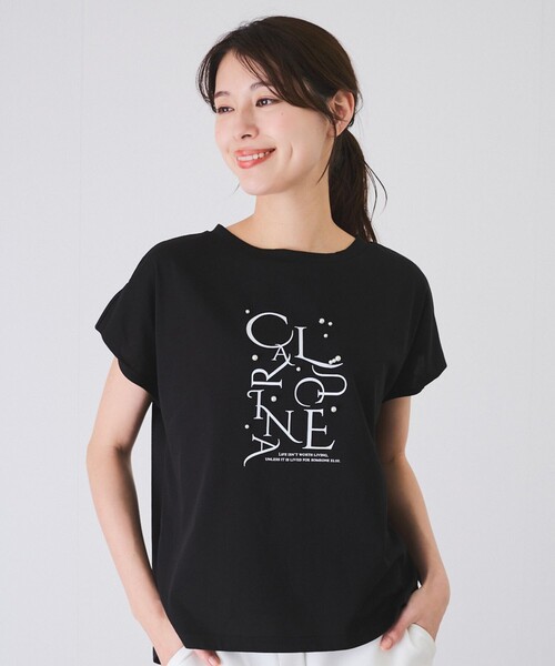 Jayro（ジャイロ）の「パール付きプリントロゴTシャツ（Tシャツ/カットソー・レディース・ブラック/ホワイト系その他/ネイビー/ラベンダー・M）」の3枚目の写真