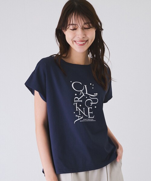 Jayro（ジャイロ）の「パール付きプリントロゴTシャツ（Tシャツ/カットソー・レディース・ブラック/ホワイト系その他/ネイビー/ラベンダー・M）」の5枚目の写真