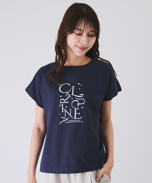 Jayro（ジャイロ）の「パール付きプリントロゴTシャツ（Tシャツ/カットソー・レディース・ブラック/ホワイト系その他/ネイビー/ラベンダー・M）」の6枚目の写真