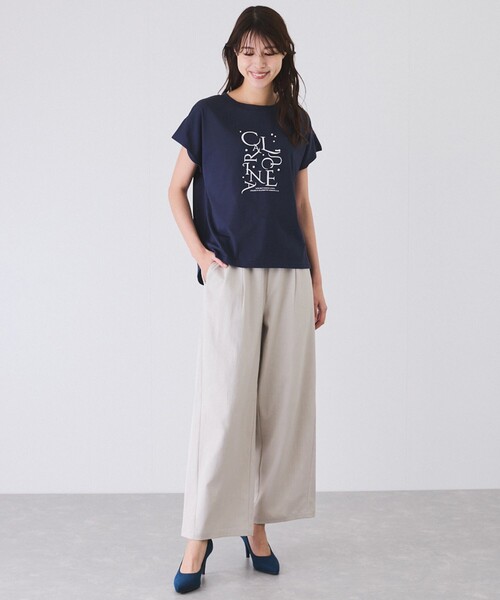 Jayro（ジャイロ）の「パール付きプリントロゴTシャツ（Tシャツ/カットソー・レディース・ブラック/ホワイト系その他/ネイビー/ラベンダー・M）」の9枚目の写真