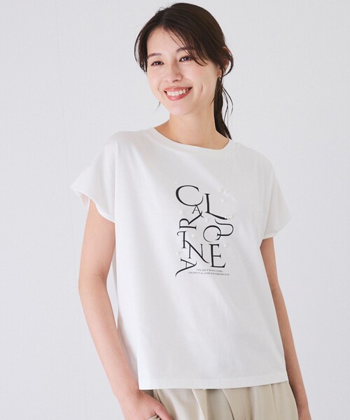 Jayro（ジャイロ）の「パール付きプリントロゴTシャツ（Tシャツ/カットソー・レディース・ブラック/ホワイト系その他/ネイビー/ラベンダー・M）」の12枚目の写真