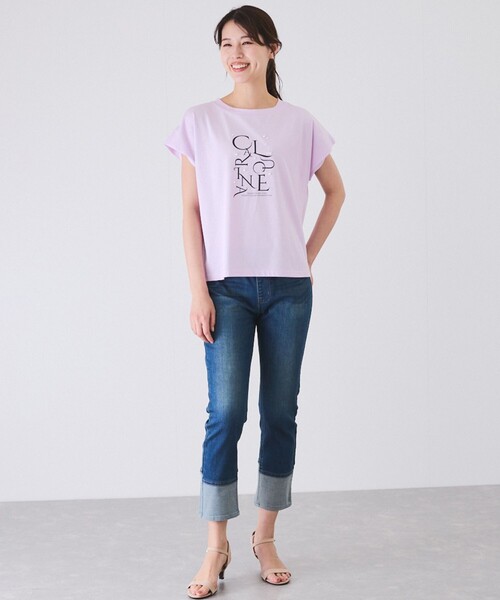 Jayro（ジャイロ）の「パール付きプリントロゴTシャツ（Tシャツ/カットソー・レディース・ブラック/ホワイト系その他/ネイビー/ラベンダー・M）」の21枚目の写真