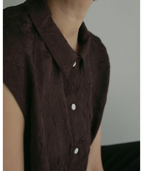 anuke（アンヌーク）の「Washer Sleeveless Shirts（シャツ/ブラウス・レディース・ブラウン/クリーム・FREE）」の9枚目の写真