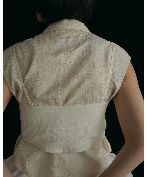 anuke（アンヌーク）の「Washer Sleeveless Shirts（シャツ/ブラウス・レディース・ブラウン/クリーム・FREE）」の8枚目の写真