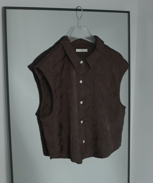 anuke（アンヌーク）の「Washer Sleeveless Shirts（シャツ/ブラウス・レディース・ブラウン/クリーム・FREE）」の6枚目の写真
