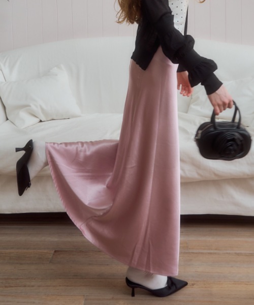 サテンフレアスカート/satin flared skirt（スカート