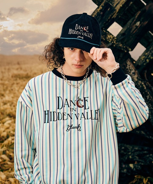 glamb(グラム)の「Hidden Valley Sweat / ヒドゥンバレースウェット(スウェット・メンズ・ブラック/ストライプ・S/M/L)」の2枚目の写真