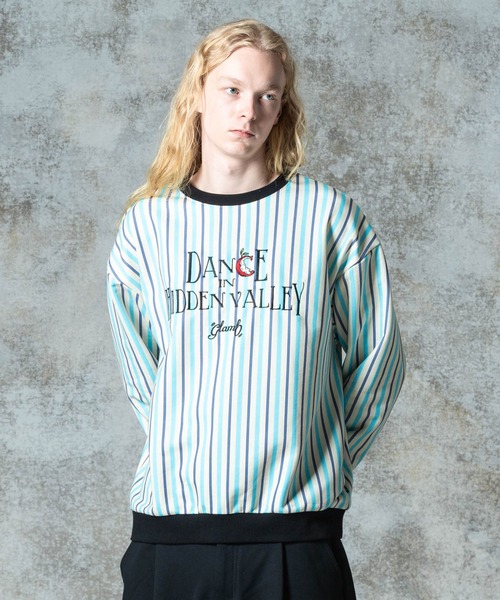 glamb(グラム)の「Hidden Valley Sweat / ヒドゥンバレースウェット(スウェット・メンズ・ブラック/ストライプ・S/M/L)」の6枚目の写真