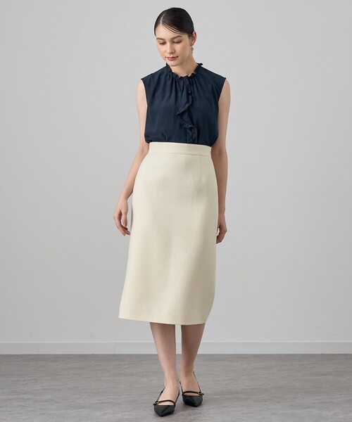 ANAYI（アナイ）の「クレープデシンフロントラッフルブラウス（シャツ/ブラウス・レディース・ネイビー/ピンク/ホワイト・38/36）」の18枚目の写真