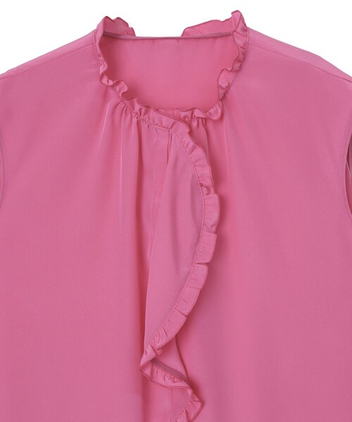 ANAYI（アナイ）の「クレープデシンフロントラッフルブラウス（シャツ/ブラウス・レディース・ネイビー/ピンク/ホワイト・38/36）」の6枚目の写真
