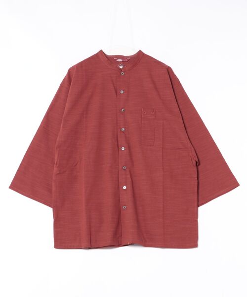 カヤ(カヤ)の「【カヤ】角袖バンドカラーメンズシャツ(シャツ/ブラウス・メンズ・ホワイト/スミクロ/エンジ・FREE)」の3枚目の写真