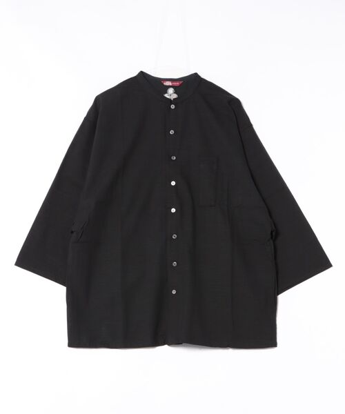 カヤ(カヤ)の「【カヤ】角袖バンドカラーメンズシャツ(シャツ/ブラウス・メンズ・ホワイト/スミクロ/エンジ・FREE)」の2枚目の写真