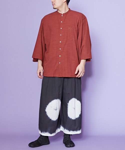 カヤ(カヤ)の「【カヤ】角袖バンドカラーメンズシャツ(シャツ/ブラウス・メンズ・ホワイト/スミクロ/エンジ・FREE)」の15枚目の写真