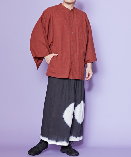 カヤ(カヤ)の「【カヤ】角袖バンドカラーメンズシャツ(シャツ/ブラウス・メンズ・ホワイト/スミクロ/エンジ・FREE)」の16枚目の写真