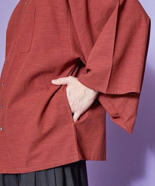 カヤ(カヤ)の「【カヤ】角袖バンドカラーメンズシャツ(シャツ/ブラウス・メンズ・ホワイト/スミクロ/エンジ・FREE)」の22枚目の写真