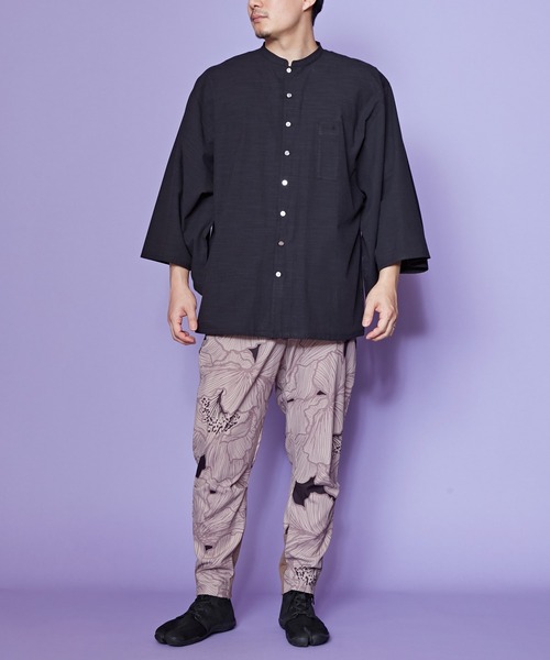 カヤ(カヤ)の「【カヤ】角袖バンドカラーメンズシャツ(シャツ/ブラウス・メンズ・ホワイト/スミクロ/エンジ・FREE)」の5枚目の写真