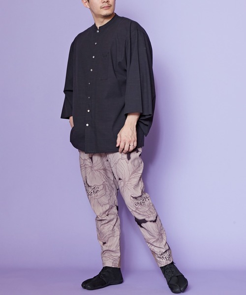 カヤ(カヤ)の「【カヤ】角袖バンドカラーメンズシャツ(シャツ/ブラウス・メンズ・ホワイト/スミクロ/エンジ・FREE)」の9枚目の写真