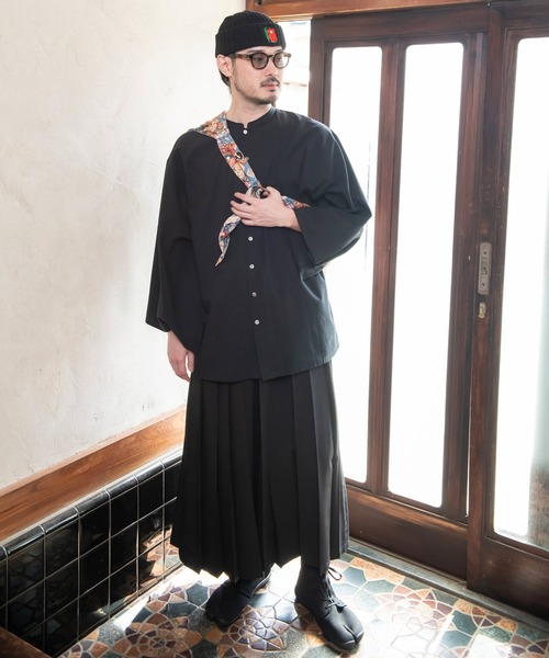 カヤ(カヤ)の「【カヤ】角袖バンドカラーメンズシャツ(シャツ/ブラウス・メンズ・ホワイト/スミクロ/エンジ・FREE)」の13枚目の写真