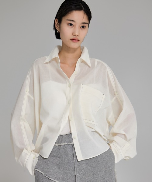 STUDIOUS - STUDIOUS シアーブラウス STUDIOUS ブラウス シャツ 「STUDIOUS/ステュディオス」Matte