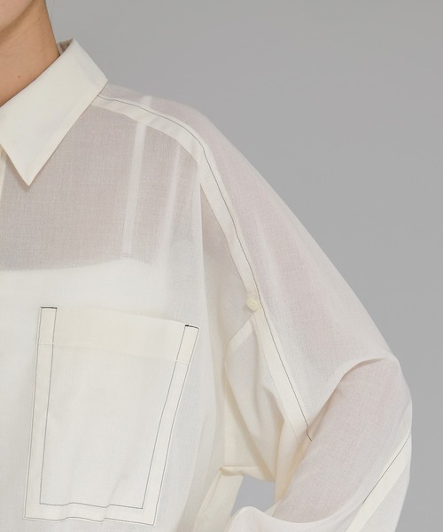 ブラウス シャツ 「STUDIOUS/ステュディオス」Matte Sheer Over Shirt/ステッチシアーシャツオーバーシャツ レディース セール】【STUDIOUS/ステュディオス】Matte Sheer Over Shirt