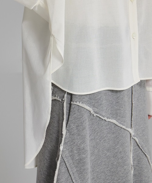 STUDIOUS(ステュディオス)の「【STUDIOUS/ステュディオス】Matte Sheer Over Shirt/ステッチシアーシャツオーバーシャツ(シャツ/ブラウス・レディース・ブラック/ホワイト・FREE)」の16枚目の写真