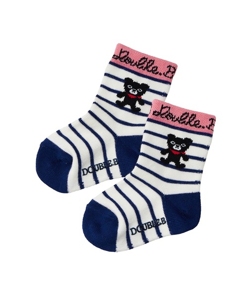 DOUBLE_B（ダブルビー）の「ソックスパック３足セット（ソックス/靴下・キッズ・カーキ/オレンジ/ネイビー・11-13cm/19-21cm/17-19cm/15-17cm/13-15cm）」の14枚目の写真