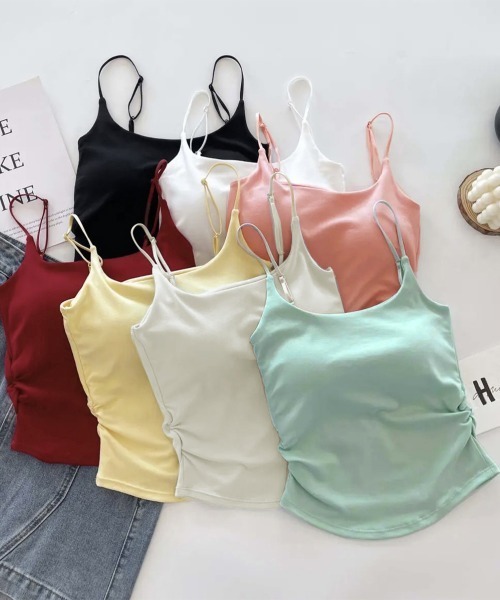Miniministore(ミニミニストア)の「カップ付きキャミソールサイドシャーリング(キャミソール・レディース・ブラック/ホワイト/ワインレッド/ピンク/アイボリー/イエロー/ミント・FREE)」の20枚目の写真