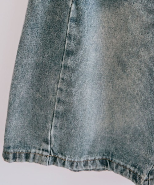 kirakiraShop(キラキラショップ)の「ウオッシュド デニム ハーフ パンツ(デニムパンツ・レディース・ブルー・S/M/L)」の8枚目の写真