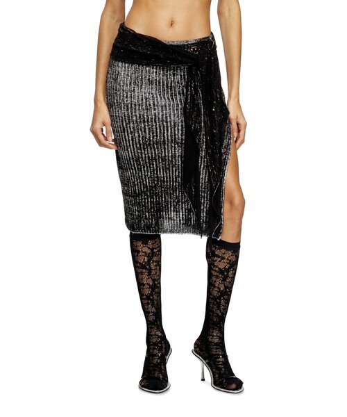 DIESEL(ディーゼル)の「ウィメンズ ニットスカート M-EGANOID(スカート・レディース・ブラック・LARGE/SMALL/MEDIUM/X-SMALL)」の1枚目の写真