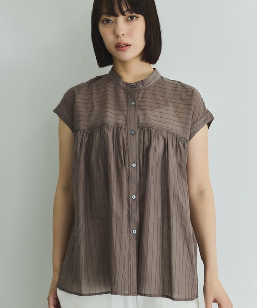 VICKY（ビッキー）の「ボイルフレンチスリーブブラウス≪手洗い可能≫（シャツ/ブラウス・レディース・ブラウン系その他/ブラック/オフホワイト・M）」の17枚目の写真