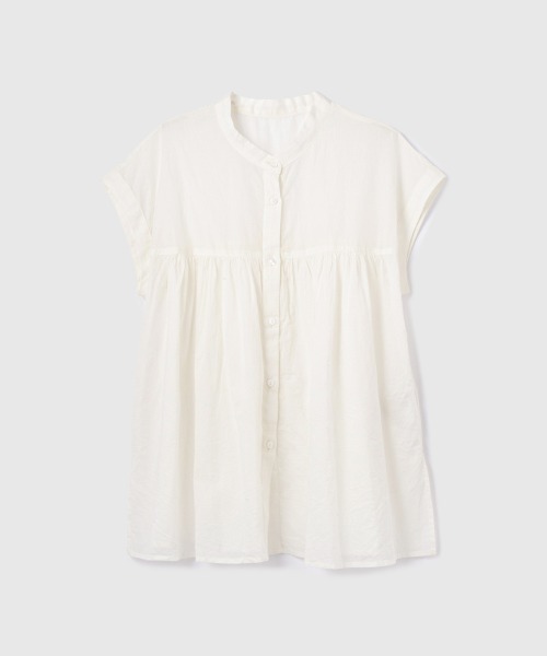 VICKY（ビッキー）の「ボイルフレンチスリーブブラウス≪手洗い可能≫（シャツ/ブラウス・レディース・ブラウン系その他/ブラック/オフホワイト・M）」の21枚目の写真