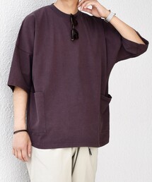 【SHIPS any別注】Champion: ブリーチ ドルマン キャンプポケット Tシャツ◇