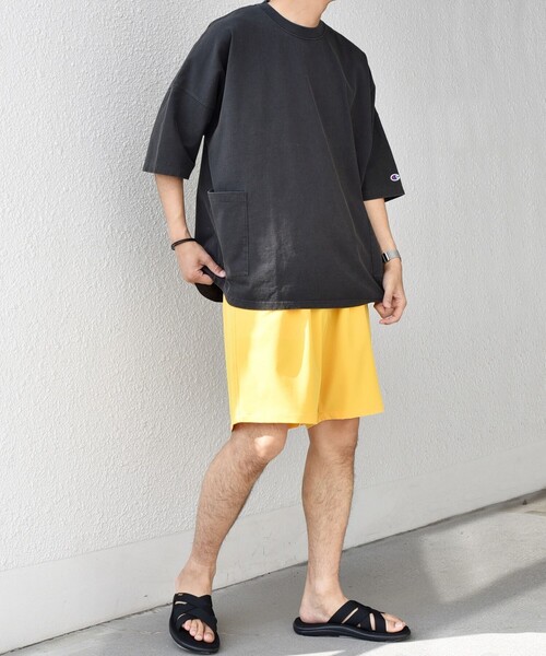 SHIPS any別注】Champion: ブリーチ ドルマン キャンプポケット T