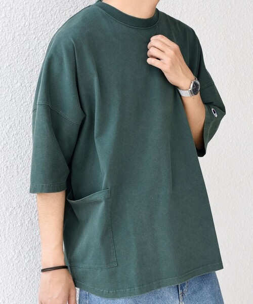 Champion(チャンピオン)の「【SHIPS any別注】Champion: ブリーチ ドルマン キャンプポケット Tシャツ◇(Tシャツ/カットソー・メンズ・ブラック/ネイビー/グリーン/ブラウン・SMALL/MEDIUM/LARGE/X-LARGE)」の19枚目の写真