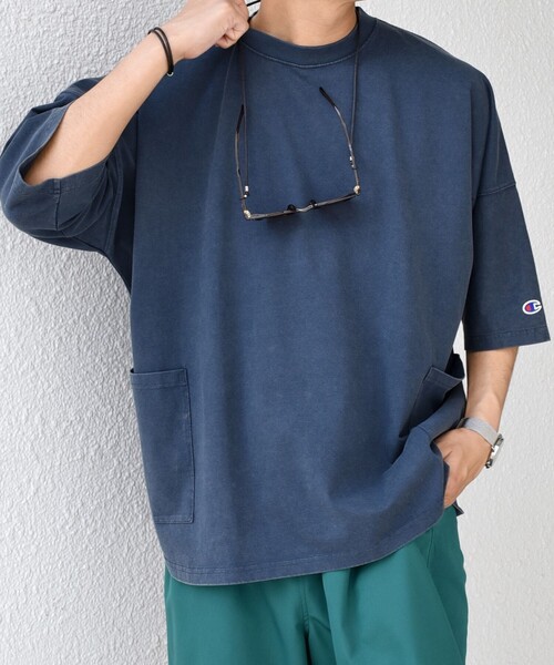 Champion(チャンピオン)の「【SHIPS any別注】Champion: ブリーチ ドルマン キャンプポケット Tシャツ◇(Tシャツ/カットソー・メンズ・ブラック/ネイビー/グリーン/ブラウン・SMALL/MEDIUM/LARGE/X-LARGE)」の22枚目の写真