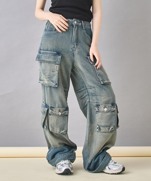 ANAP(アナップ)の「ウォッシュ 加工 デニム カーゴパンツ(カーゴパンツ・レディース・ブルー/ブラック・S/M)」の16枚目の写真