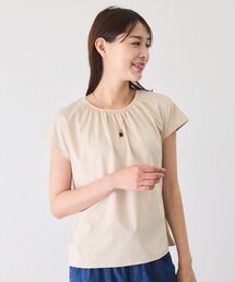 シルケットギャザー フレンチスリーブトップス