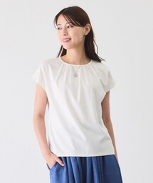 シルケットギャザー フレンチスリーブトップス