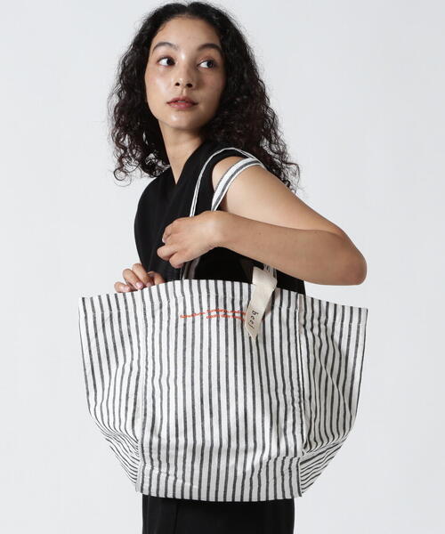 トートバッグ LOGO WOVEN FABRIC SHOPPING BAG セール】RECYCLED SOFT FABRIC MIRRORロゴ トートバッグ（トート