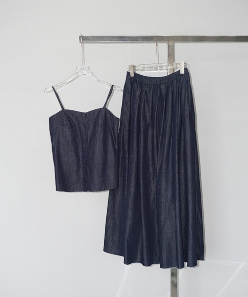 LONSLAN（ロンスラン）の「【LONSLAN】デニムライク セットアップ LONW25s059（ワンピース・レディース・ネイビー・S/M）」の2枚目の写真