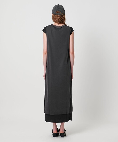 ASTRAET（アストラット）の「＜ASTRAET＞テンジクxシフォン レイヤード ワンピース（ワンピース・レディース・ブラック/ダークブラウン・FREE）」の8枚目の写真