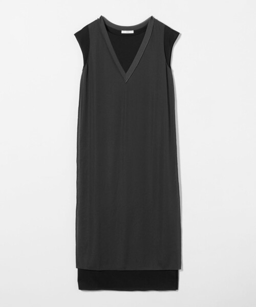 ASTRAET（アストラット）の「＜ASTRAET＞テンジクxシフォン レイヤード ワンピース（ワンピース・レディース・ブラック/ダークブラウン・FREE）」の15枚目の写真