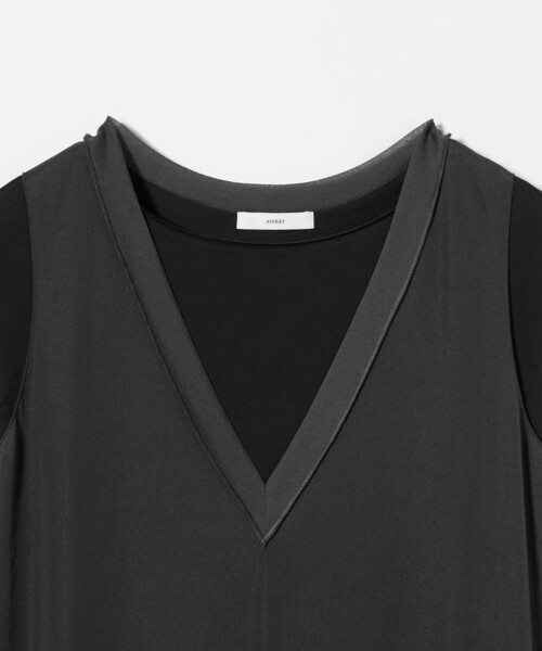 ASTRAET（アストラット）の「＜ASTRAET＞テンジクxシフォン レイヤード ワンピース（ワンピース・レディース・ブラック/ダークブラウン・FREE）」の17枚目の写真