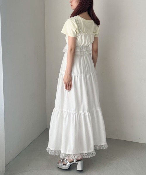 archives(アルシーヴ)の「レーストリミングビスチェ×ティアードスカートSET(ワンピース・レディース・オフホワイト/ブラック・MEDIUM)」の5枚目の写真